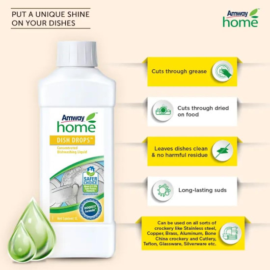 Amway Dish Drops Concentrated Dishwashing Liquid 200ML (pack of 2)