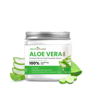 Attar Ayurveda Natural Aloe vera gel for Face, Skin & Hair (200 ml) | With Vit-E and Cucumber extracts | Non-Sticky, Free from Parabens, Silicon, Mineral oil