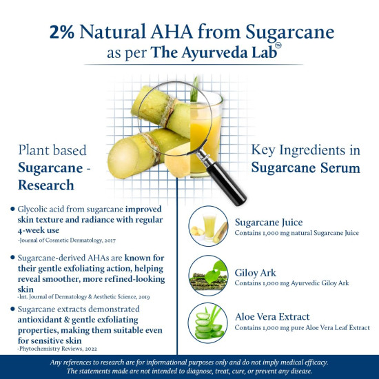 Blue Nectar AHA Face Serum with Plant-Based Glycolic Acid from Sugarcane for Deep Exfoliation | AHA Peeling Solution & Exfoliating Face Serum for Women & Men (14 Herbs, 30 ml)