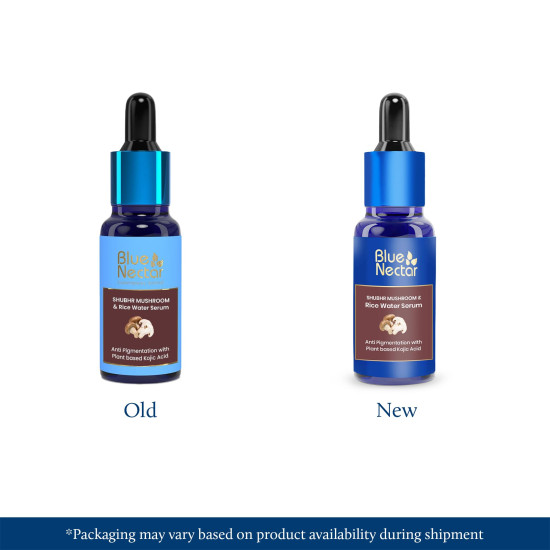 Blue Nectar Rice Water Kojic Acid Face Serum for Pigmentation & Dark Spots Removal | Anti Pigmentation Serum for Face with Mushroom (13 Herbs, 30ml)