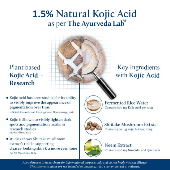 Blue Nectar Rice Water Kojic Acid Face Serum for Pigmentation & Dark Spots Removal | Anti Pigmentation Serum for Face with Mushroom (13 Herbs, 30ml)