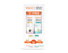 VLCC Vitamin C & Mulberry Serum Facewash - 150 ml to Reduce Blemishes & Brighten for AM | with Free Hyaluronic Acid & Aloe Vera Serum Facewash - 150 ml to Strengthen Skin Barrier for PM (B1G1)