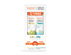 VLCC Vitamin C & Meyer Lemon Serum Facewash - 150 ml to Reduce Pigmentation & Brighten for AM | with Free Hyaluronic Acid & Aloe Vera Serum Facewash - 150 ml to Strengthen Skin Barrier for PM (B1G1)