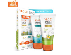 VLCC Vitamin C & Meyer Lemon Serum Facewash - 150 ml to Reduce Pigmentation & Brighten for AM | with Free Hyaluronic Acid & Aloe Vera Serum Facewash - 150 ml to Strengthen Skin Barrier for PM (B1G1)