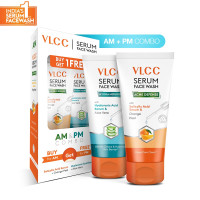 VLCC Salicylic Acid & Orange Peel Serum Facewash - 150 ml for Deep Pore Cleansing for AM | with Free Hyaluronic Acid & Aloe Vera Serum Facewash - 150 ml to Strengthen Skin Barrier for PM (B1G1)