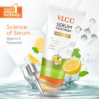 VLCC Serum Facewash - 100ml | with Vitamin C Serum Rich in Antioxidants & Meyer Lemon to Reduce Hyperpigmentation & Bright Glow | Dermatologically Tested