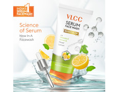 VLCC Serum Facewash - 100ml | with Vitamin C Serum Rich in Antioxidants & Meyer Lemon to Reduce Hyperpigmentation & Bright Glow | Dermatologically Tested