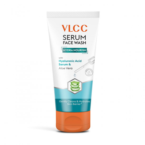 VLCC Serum Facewash - 100ml | with Hyaluronic Acid Serum to Softens and Nourishes Skin & Aloe Vera for Gentle Cleansing & Strengthing Skin Barrier | Dermatologically Tested