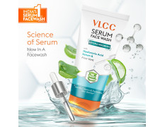 VLCC Serum Facewash - 100ml | with Hyaluronic Acid Serum to Softens and Nourishes Skin & Aloe Vera for Gentle Cleansing & Strengthing Skin Barrier | Dermatologically Tested