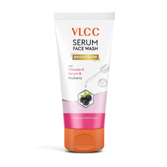 VLCC Serum Facewash - 100ml | with Vitamin C Serum Rich in Antioxidants & Mulberry Extract to Reduce Blemishes & Bright Glow | Dermatologically Tested