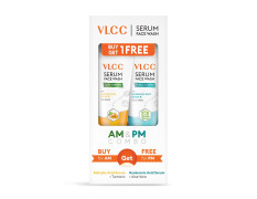 VLCC Salicylic Acid & Turmeric Serum Facewash - 150 ml to Reduce Acne for AM | with Free Hyaluronic Acid & Aloe Vera Serum Facewash - 150 ml to Strengthen Skin Barrier for PM (B1G1)