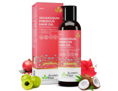 Avimee Herbal Javakusum Hibiscus Hair Oil | For Soft & Silky Texture | Loaded with Vitamin C, Flavonoids, Amino Acids, Mucilage Fiber, and Antioxidants | 100 ml