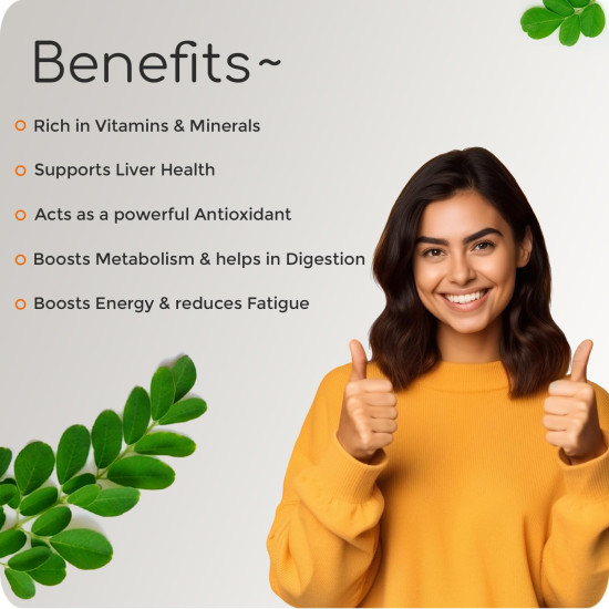 Krishna's Herbal & Ayurveda Pure Moringa Leaf Powder (100gms), Drumstick Leaf Powder Good for Hair, Skin and Immunity, Rich in Multivitamins