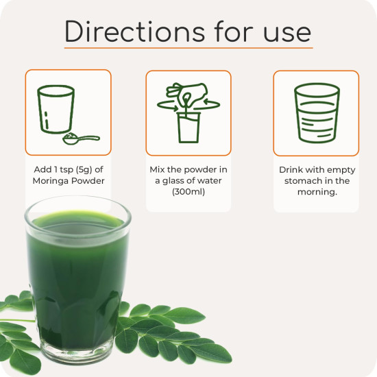 Krishna's Herbal & Ayurveda Pure Moringa Leaf Powder (100gms), Drumstick Leaf Powder Good for Hair, Skin and Immunity, Rich in Multivitamins