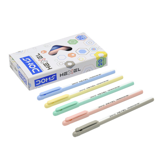 DOMS HEXEL PEN BLUE 20 PCS BOX