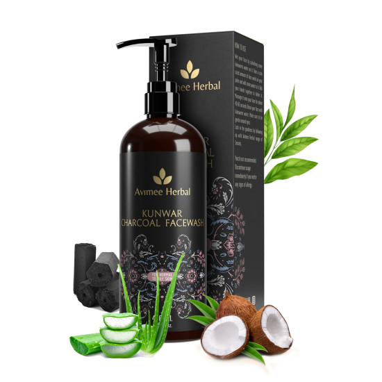 Avimee Herbal Kunwar Charcoal Face Wash I For Oil & Dust Free Skin That Glows From Within | Deep Cleaning With Activated Charcoal & Neem Extracts | 400 ml Avimee Herbal Kunwar Charcoal Face Wash I For Oil & Dust Free Skin That Glows From Within | Deep Cleaning With Activated Charcoal & Neem Extracts | 400 ml
