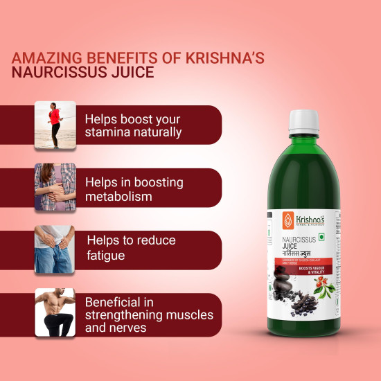KRISHNA'S HERBAL & AYURVEDA Krishna'S Naurcissus Juice-1000 Ml Ayurvedic Ingredients Ashwagandha,Kaunch Beej,Vidari Kand,Shatawari,Akarkara,Safed Musli,Gokhru Etc Helps In Boosting Stamina KRISHNA'S HERBAL & AYURVEDA Krishna'S Naurcissus Juice-1000 Ml Ayurvedic Ingredients Ashwagandha,Kaunch Beej,Vidari Kand,Shatawari,Akarkara,Safed Musli,Gokhru Etc Helps In Boosting Stamina