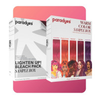 Paradyes Lighten Up! Bleach Pack +Warm Hair Color Sample Box (Chocolate Brown, Coffee Brown, Ginnger Copper, Bekaraar Burgundy and Honey Blonde)
