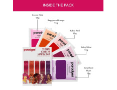 Paradyes Lighten Up! Bleach Pack +Warm Hair Color Sample Box (Chocolate Brown, Coffee Brown, Ginnger Copper, Bekaraar Burgundy and Honey Blonde)