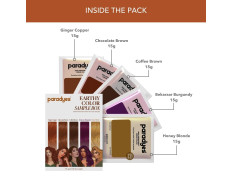 Paradyes Lighten Up! Bleach Pack + Earthy Hair Color Sample Box (Chocolate Brown, Coffee Brown, Ginnger Copper, Bekaraar Burgundy and Honey Blonde)