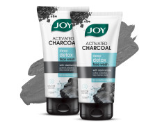 Joy Activated Charcoal Face Wash for Oily Skin 150ml x 2 | Controls Oil & Removes Dirt & Blackheads | Fights Pollution, Reduces Acne & Pimples For a Clearer & Smoother Skin