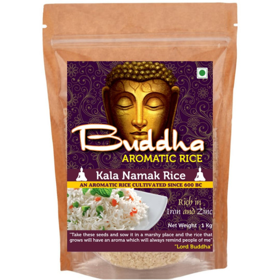 Pitaamah Kala Namak Rice | 1kg | Aromatic Rice | Traditionally Milled (Unpolished) | Diabetic Friendly | High in Zinc and Iron