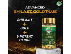 Zandu Shilajit Gold Plus| | 100% Pure Himalayan Shilajit + 24K Gold + 9 powerful herbs | Enhances strength, stamina, vigour, vitality and power | Scientifically tested advanced formula | 60 Caps