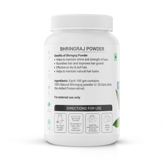 Krishna's Bhringraj Powder - 100 g | Preservative Free | Good for Hair Pack and Oil