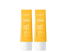 Dot & Key Vitamin C + E Super Bright Sunscreen SPF 50 Combo (Pack of 2, 50gm each) | Water-Light, UVA/UVB & Blue Light Protection | For Even Toned & Glowing Skin | No White Cast, | For All Skin Types