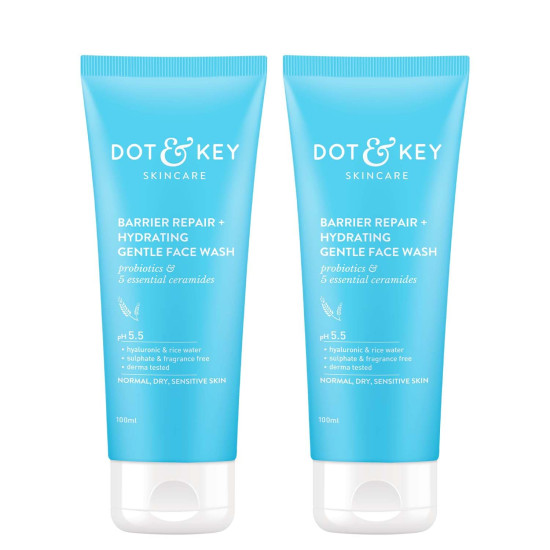 Dot & Key Barrier Repair Hydrating Gentle Face Wash Combo Pack of 2 200 ml