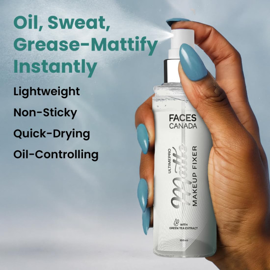FACESCANADA Ultime Pro Matte Makeup Fixer,100Ml|Long Lasting Makeup Setting Spray|Keeps Makeup Intact|Flawless Matte Finish|Hydrates,Soothes&Refreshes Skin|Non Drying&Controls Oil,1 Count
