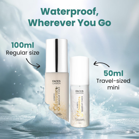 FACESCANADA Ultime Pro Shimmer Makeup Fixer, 100Ml | Long Lasting Makeup Setting Spray | Keeps Makeup Intact | Glamourous Shimmer Finish | Hydrates, Soothes & Refreshes Skin | Alcohol Free