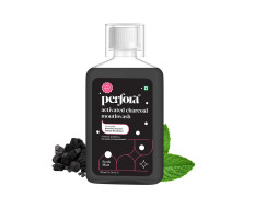 Perfora Activated Charcoal Teeth Whitening Mouthwash | Alcohol Free | Mouth freshner with active ingredients| No Artificial Colors | Suitable for Men, Women, Children | 200ml