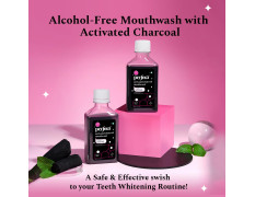 Perfora Activated Charcoal Teeth Whitening Mouthwash | Alcohol Free | Mouth freshner with active ingredients| No Artificial Colors | Suitable for Men, Women, Children | 200ml