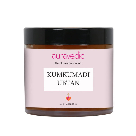 Auravedic Kumkumadi Tailam Ubtan Face Wash For Glowing Skin Kumkumadi Oil Ubtan Powder Face Cleanser For Skin Brightening All Natural Dried Herbs Flowers Paraben Free 60gm