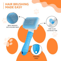 Amazon Basics Self Cleaning Slicker Pet Grooming Brush | Pet Cleaning Tool Suitable for All Pets | Rectangular Shape Amazon Basics Self Cleaning Slicker Pet Grooming Brush | Pet Cleaning Tool Suitable for All Pets | Rectangular Shape