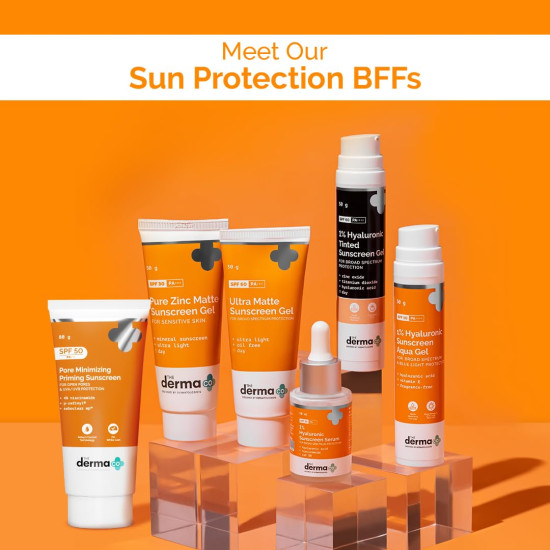 The Derma Co . Pore Minimizing Priming All Skin Type Sunscreen With Spf 50 & Pa+++ For Open Pores & Uva/Uvb Protection - 80 G