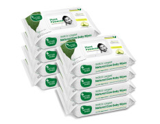 Mother Sparsh Natural Care Baby Wipes 60 Pcs (Pack of 8) I 100% Plant Made Fabric From Forest Land | Fresh+Cleanse (with Cucumber) Plant Powered Wet Wipes For Baby I Cotton Cloth Like Bigger Sheets