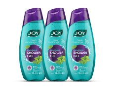 Joy Cooling Mint Shower Gel Body Wash Soap Value Combo Pack (250ml x 3) | With Peppermint for Skin Cooling & Eucalyptus for Deep Cleansing | For All Skin Types | For Men & Women
