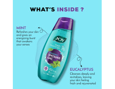 Joy Cooling Mint Shower Gel Body Wash Soap Value Combo Pack (250ml x 3) | With Peppermint for Skin Cooling & Eucalyptus for Deep Cleansing | For All Skin Types | For Men & Women