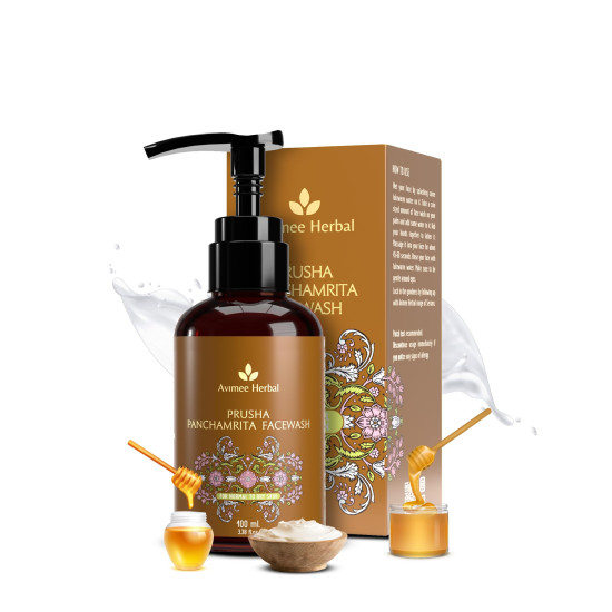 Prusha Panchamrita Face Wash | For Normal to Dry Skin | With Real Panchamrita To Gently Cleanse You Skin Leaving It Moisturized (100 ml)