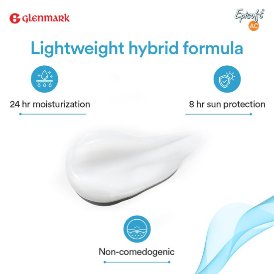 Episoft Ac Lightweight Moisturizer With Microencapsulated Spf 30 Sunscreen|Acne Safe|All Skin Types|Paraben & Fragrance Free|Dermatologist Prescribed|Suitable For Men & Women's|125Gm,1 Count