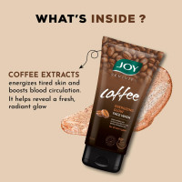 Joy Tan Removal Exfoliating Coffee Face Wash (2X150ml) | Energizes Dull Skin & Reduces Puffiness | Deep Cleansing Exfoliating Face Wash for All Skin Types, Men & Women (300ml Combo Pack of 2)