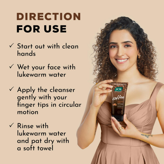Joy Tan Removal Exfoliating Coffee Face Wash (2X150ml) | Energizes Dull Skin & Reduces Puffiness | Deep Cleansing Exfoliating Face Wash for All Skin Types, Men & Women (300ml Combo Pack of 2)