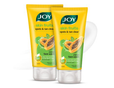 Joy Skin Fruits Spots & Tan Clear Face Wash 150ml x2 | Enriched with Papaya & Vitamin C + A | For Healthy Glowing skin | Suitable for All Skin Types