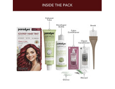 Paradyes No Bleach Cherry Coke Glossy Hair Tint, Ammonia-Free Formula for Natural Black Hair, Visible on Natural Black Hair, Enriched with Herbal Extracts, Includes Anti-Fade Conditioner for Long-Lasting Shine, 6.6 True Red