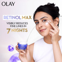 Olay Retinol24 Max Night Cream l Visibly Reduces Fine Lines in 7 Nights | Max Repair, Max Hydration l No Redness or Irritation | Fragrance Free l Normal, Oily, Dry and Combination Skin l 50g