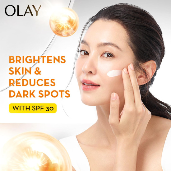 Olay Vitamin C Face Cream with SPF30 l Brightens Skin and Reveals Glow | Smooth Texture with Niacinamide l Paraben and Sulphate Free | Normal, Oily, Dry and Combination Skin l 50g