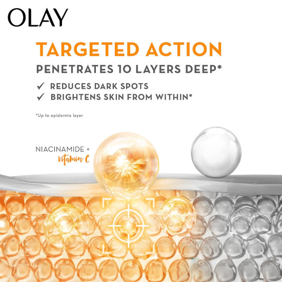 Olay Vitamin C Face Cream with SPF30 l Brightens Skin and Reveals Glow | Smooth Texture with Niacinamide l Paraben and Sulphate Free | Normal, Oily, Dry and Combination Skin l 50g
