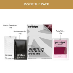 Paradyes Lighten Up! Bleach Pack Sample Box with Free Ruby Wine Color Sample